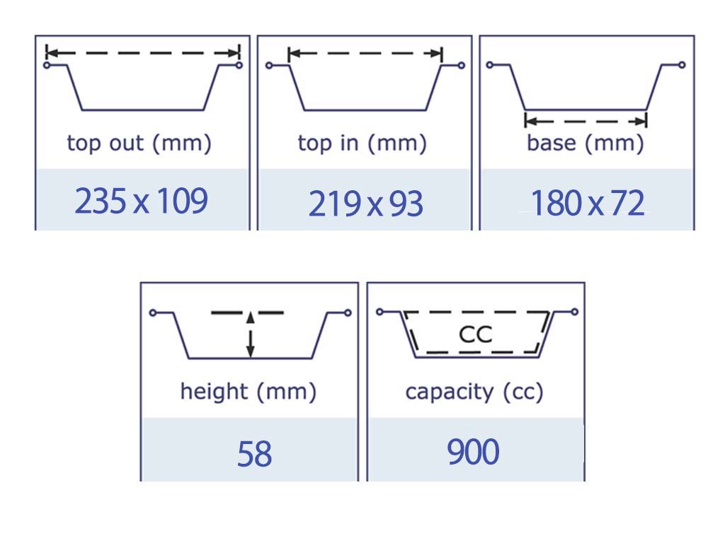 Aluminium Smoothwall Tray 235 X 109 X 58 700/BOX