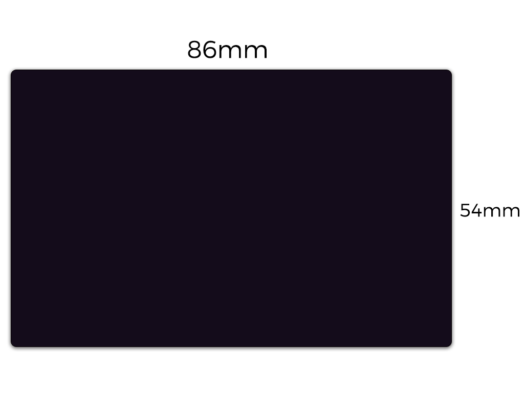 MATT BLACK PLASTIC CARDS 54MM X 86MM - 100/PACK