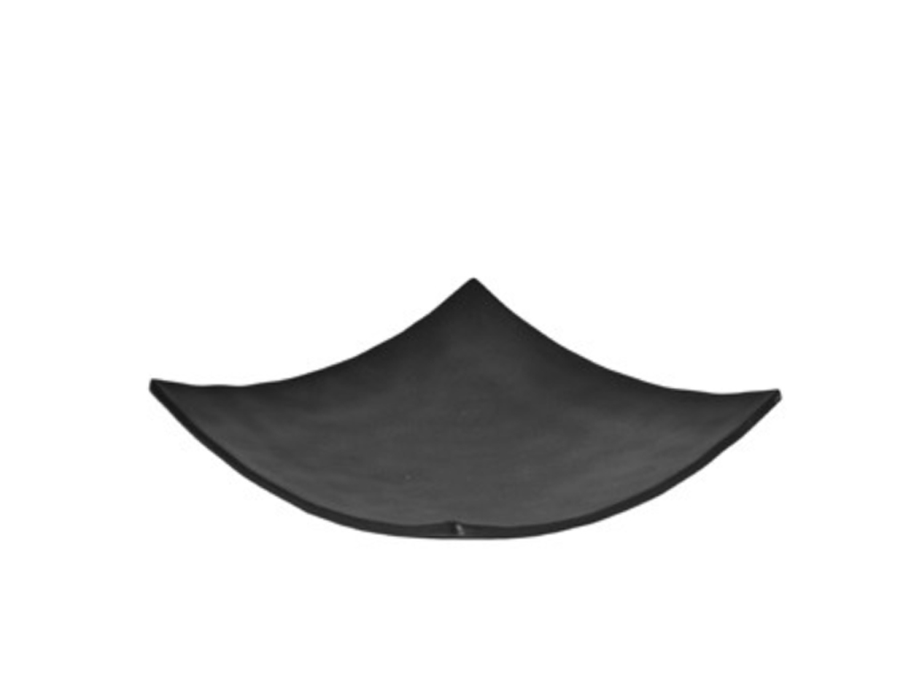 NOIR BLACK SQUARE CURVED PLATE 188X180X44MM