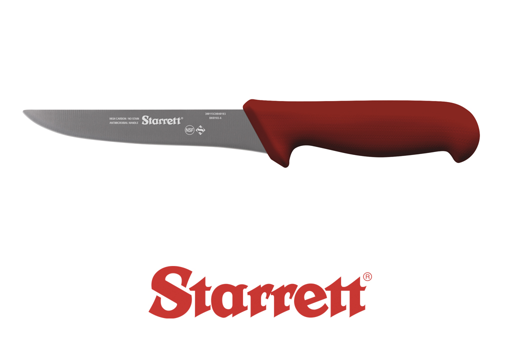 6" BONING KNIFE RED STRAIGHT WIDE