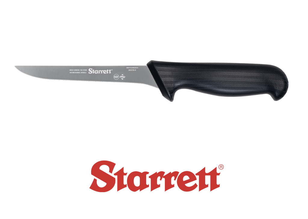 6" BONING KNIFE BLACK STRAIGHT NARROW
