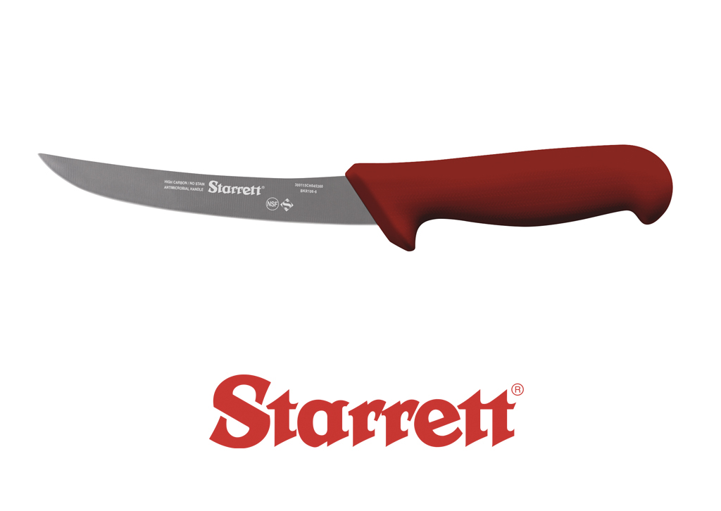 6" BONING KNIFE RED NARROW CURVED