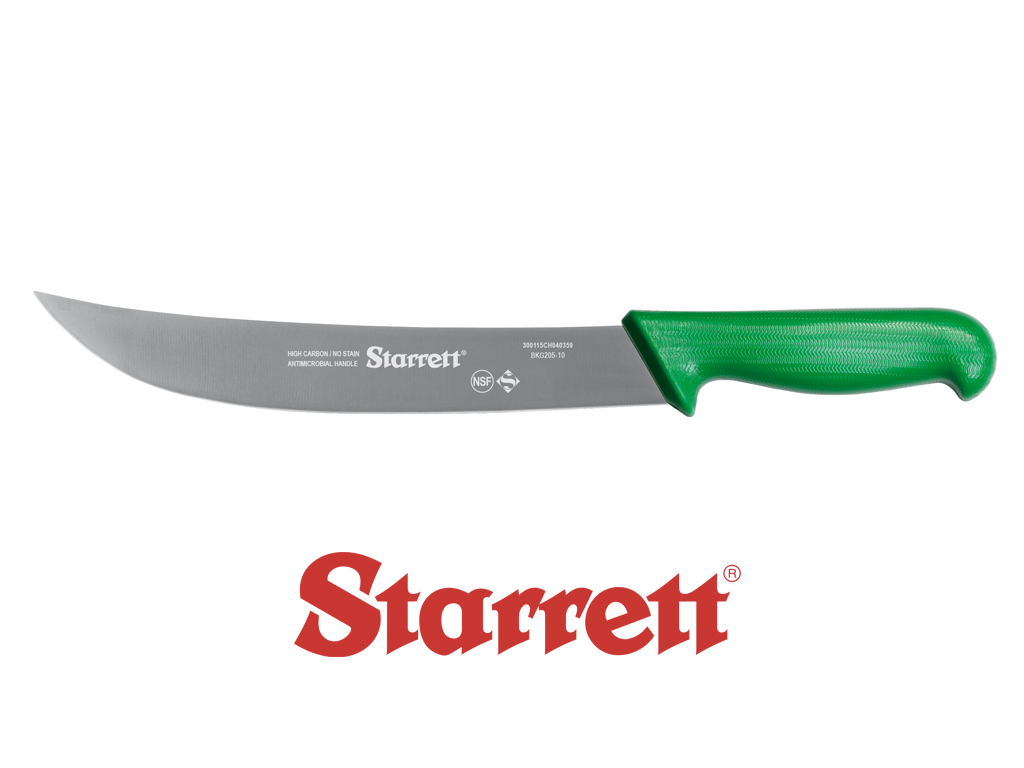 10" STEAK KNIFE GREEN WIDE CURVED