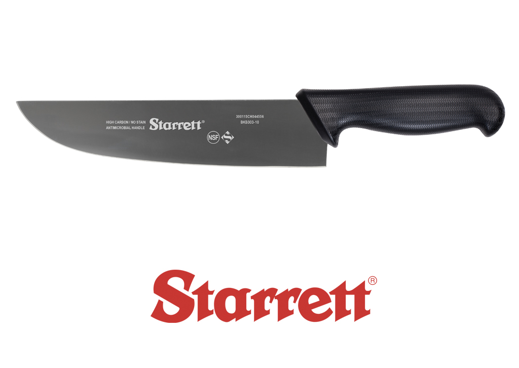 10" CHEFS KNIFE BLACK WIDE STRAIGHT