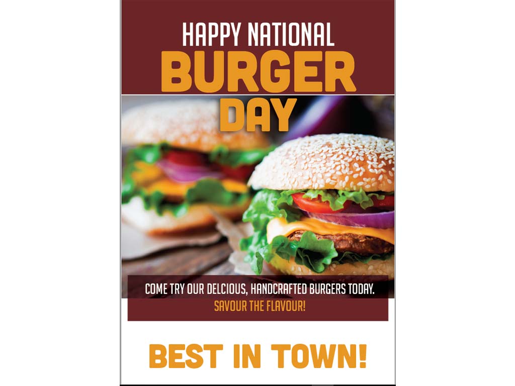 HAPPY NATIONAL BURGER DAY - A1 POSTER