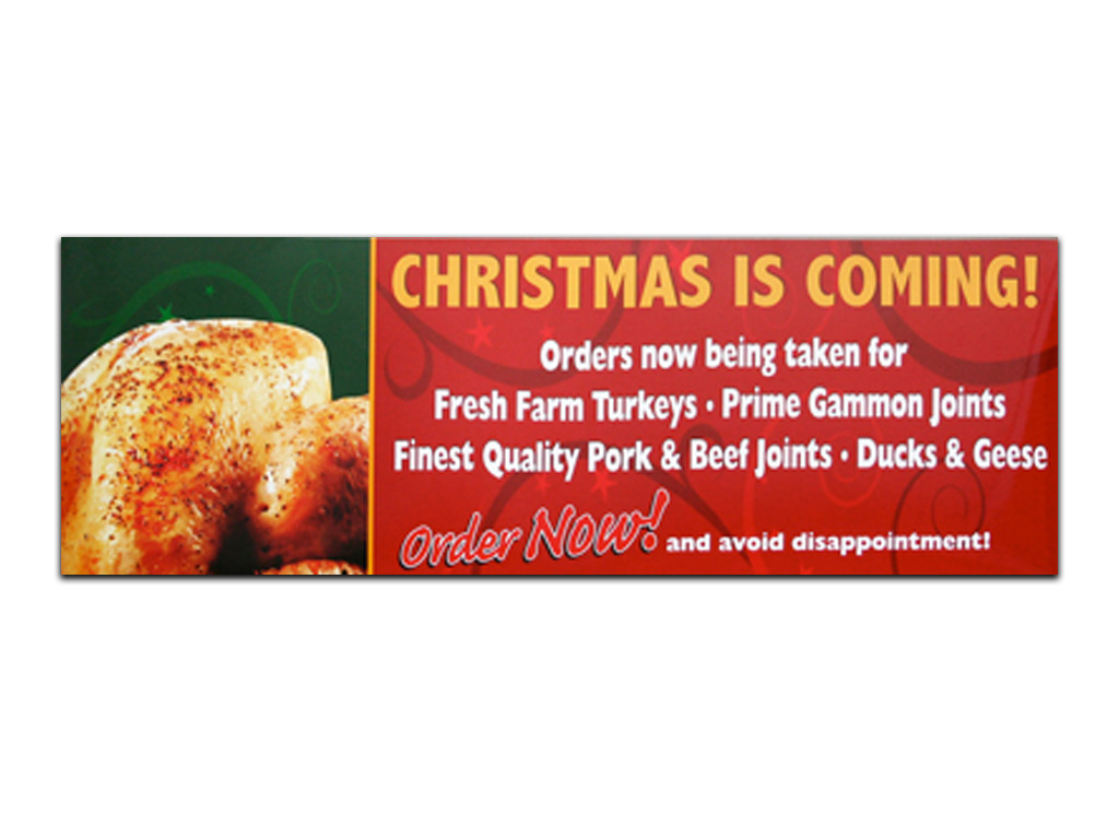 CHRISTMAS IS COMING BANNER 30 X 90 CM
