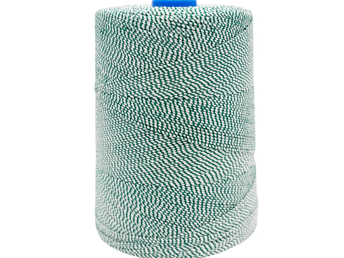 GREEN & WHITE ELASTIC TWINE 25 CONES PER BOX