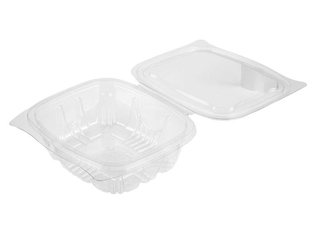 HINGED LID CONTAINER PET 375CC 330/BOX