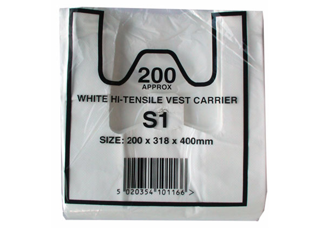 Ht White Vest Carrier Bag 200X318X4001000/BOX Hduty