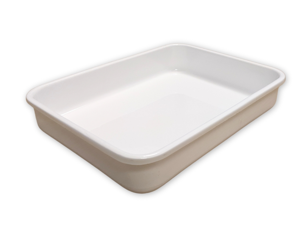 ACRYLIC TRAY WHITE 12 X 9 X 2" ROLLED EDGE