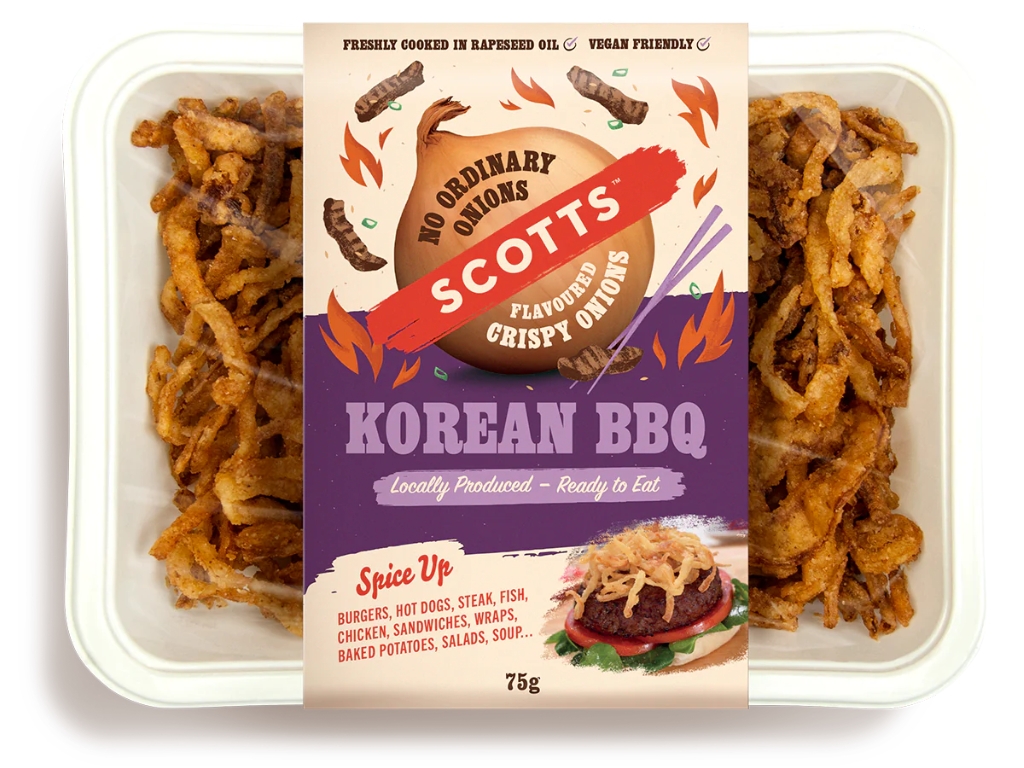 CRISPY ONIONS - KOREAN BBQ 12 X 75G RETAIL PACKS