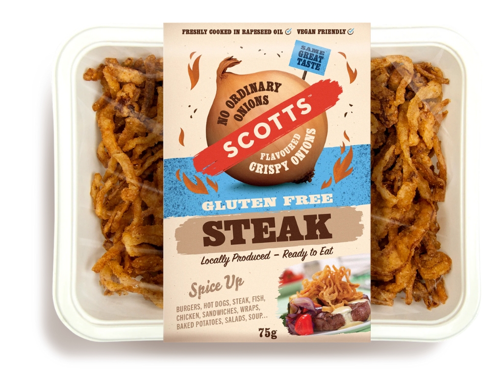 CRISPY ONIONS - GF STEAK 12 X 75G RETAIL PACKS